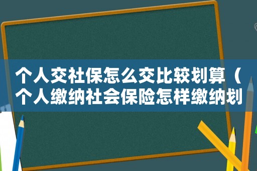 個人交社保怎么交比較劃算（個人繳納社會保險怎樣繳納劃算）