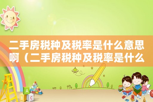 二手房稅種及稅率是什么意思啊（二手房稅種及稅率是什么意思）