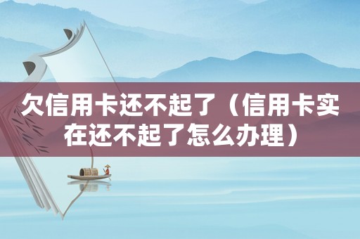 欠信用卡還不起了（信用卡實在還不起了怎么辦理）
