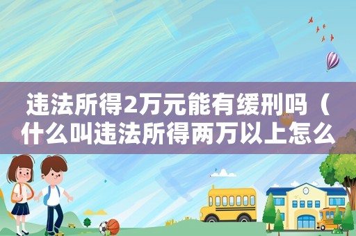 違法所得2萬元能有緩刑嗎（什么叫違法所得兩萬以上怎么判）