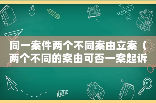 同一案件兩個不同案由立案（兩個不同的案由可否一案起訴）