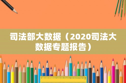 司法部大數據（2020司法大數據專題報告）