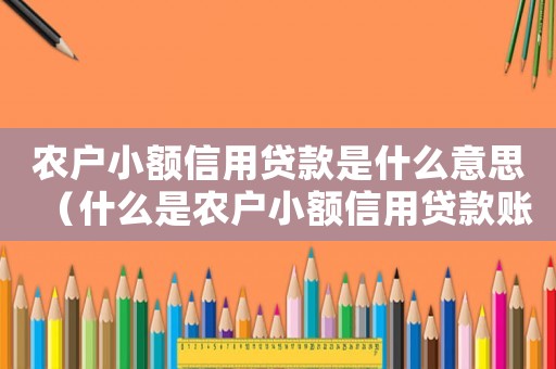 農(nóng)戶小額信用貸款是什么意思（什么是農(nóng)戶小額信用貸款賬戶）