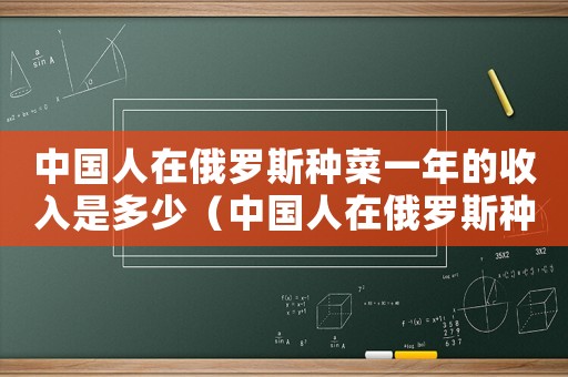 中國人在俄羅斯種菜一年的收入是多少（中國人在俄羅斯種菜一年的收入是多少）