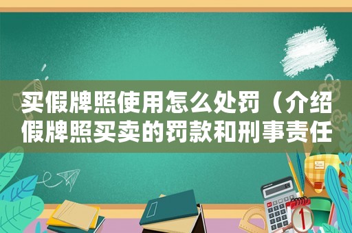 買假牌照使用怎么處罰（介紹假牌照買賣的罰款和刑事責任）