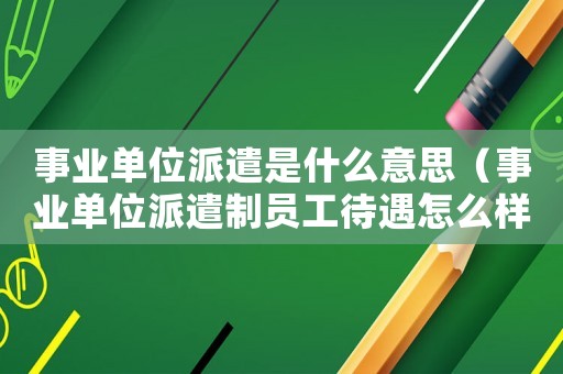 事業(yè)單位派遣是什么意思（事業(yè)單位派遣制員工待遇怎么樣）