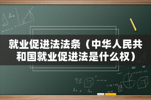 就業促進法法條（中華人民共和國就業促進法是什么權）