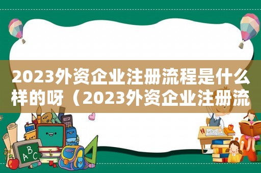 2023外資企業注冊流程是什么樣的呀（2023外資企業注冊流程是什么樣的）