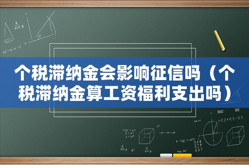 個稅滯納金會影響征信嗎（個稅滯納金算工資福利支出嗎）