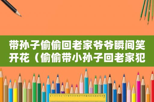 帶孫子偷偷回老家爺爺瞬間笑開(kāi)花（偷偷帶小孫子回老家犯法嗎知乎）
