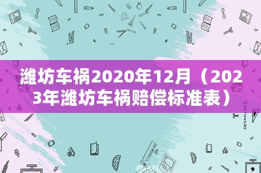 濰坊車禍2020年12月（2023年濰坊車禍賠償標準表）