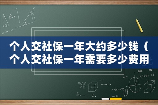 個人交社保一年大約多少錢（個人交社保一年需要多少費用呢）