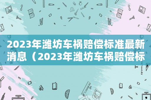 2023年濰坊車禍賠償標準最新消息（2023年濰坊車禍賠償標準最新）