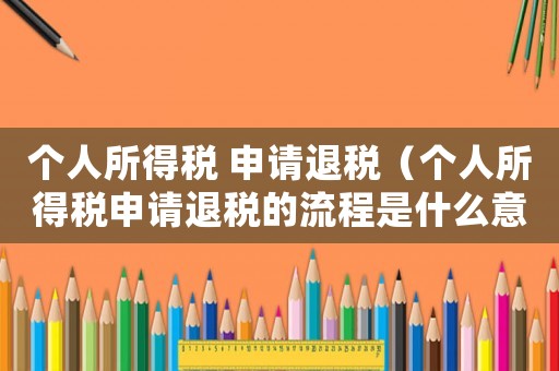 個人所得稅 申請退稅（個人所得稅申請退稅的流程是什么意思）