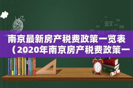 南京最新房產(chǎn)稅費(fèi)政策一覽表（2020年南京房產(chǎn)稅費(fèi)政策一覽表）