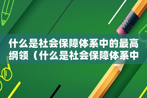 什么是社會保障體系中的最高綱領(lǐng)（什么是社會保障體系中的最高綱領(lǐng)）