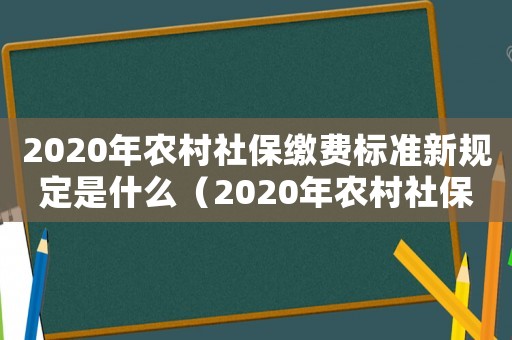 2020年農村社保繳費標準新規定是什么（2020年農村社保繳費標準新規定）