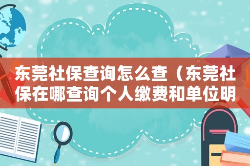 東莞社保查詢怎么查（東莞社保在哪查詢個人繳費和單位明細）