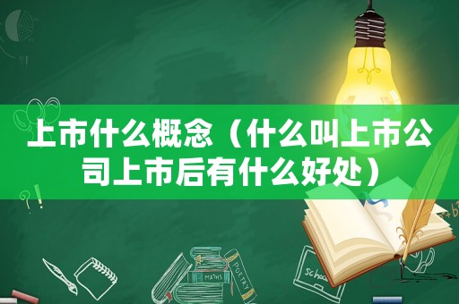 上市什么概念（什么叫上市公司上市后有什么好處）