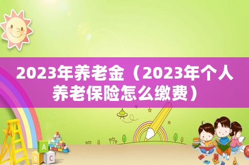 2023年養老金（2023年個人養老保險怎么繳費）
