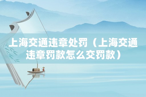 上海交通違章處罰（上海交通違章罰款怎么交罰款）