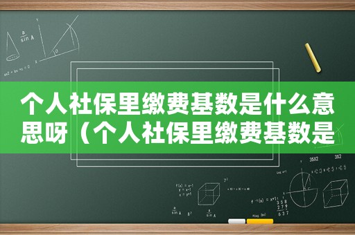 個人社保里繳費基數是什么意思呀（個人社保里繳費基數是什么意思）