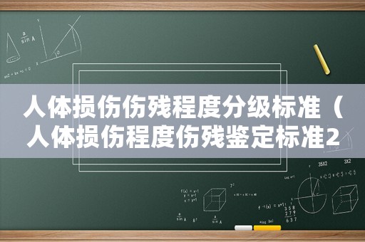 人體損傷傷殘程度分級標準（人體損傷程度傷殘鑒定標準2022年）