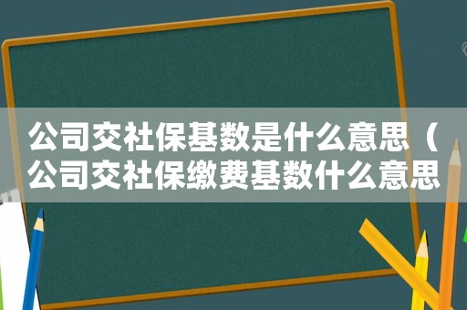 公司交社保基數是什么意思（公司交社保繳費基數什么意思）