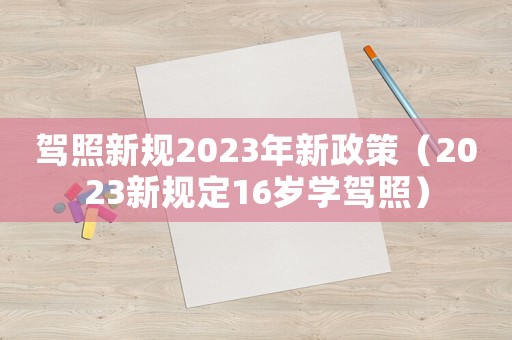 駕照新規2023年新政策（2023新規定16歲學駕照）