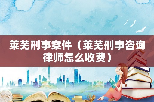 萊蕪刑事案件（萊蕪刑事咨詢律師怎么收費(fèi)）