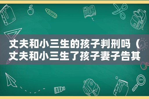 丈夫和小三生的孩子判刑嗎（丈夫和小三生了孩子妻子告其重婚罪）