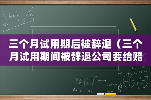 三個月試用期后被辭退（三個月試用期間被辭退公司要給賠償嗎）