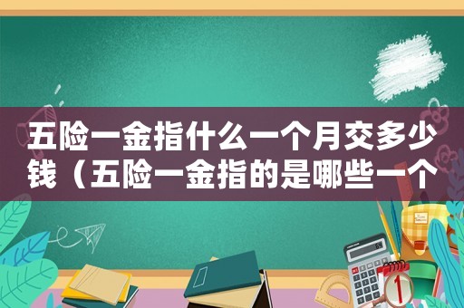 五險一金指什么一個月交多少錢（五險一金指的是哪些一個月多少錢）