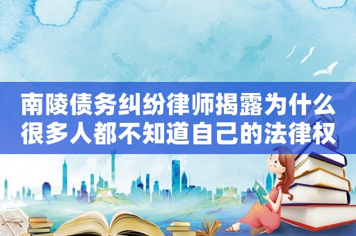 南陵債務糾紛律師揭露為什么很多人都不知道自己的法律權益？