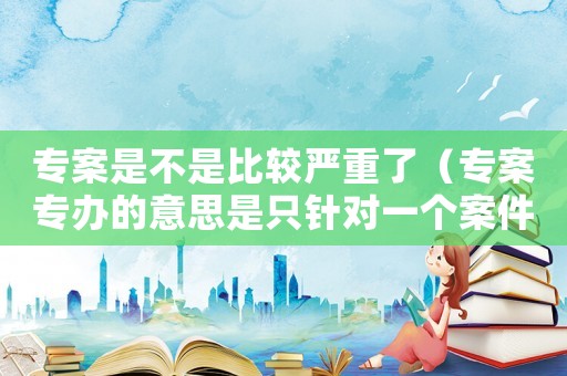 專案是不是比較嚴(yán)重了（專案專辦的意思是只針對一個(gè)案件嗎）