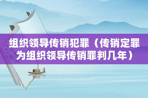 組織領導傳銷犯罪（傳銷定罪為組織領導傳銷罪判幾年）