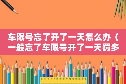 車限號忘了開了一天怎么辦（一般忘了車限號開了一天罰多少錢啊）
