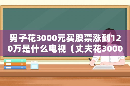 男子花3000元買股票漲到120萬是什么電視（丈夫花3000塊錢買股票掙120）