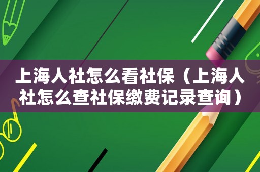 上海人社怎么看社保（上海人社怎么查社保繳費記錄查詢）
