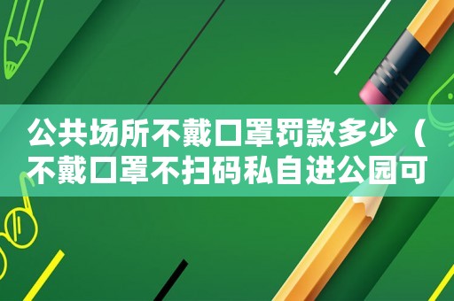 公共場所不戴口罩罰款多少（不戴口罩不掃碼私自進公園可以舉報嗎）