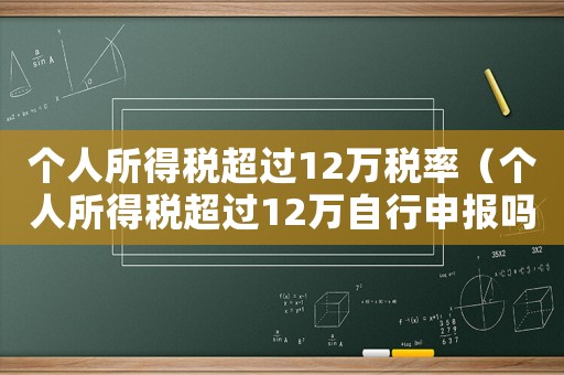 個人所得稅超過12萬稅率（個人所得稅超過12萬自行申報嗎）