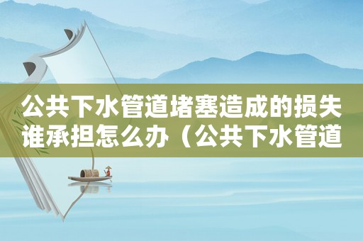 公共下水管道堵塞造成的損失誰承擔怎么辦（公共下水管道堵塞造成的損失誰承擔）