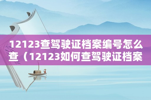 12123查駕駛證檔案編號怎么查（12123如何查駕駛證檔案編號）