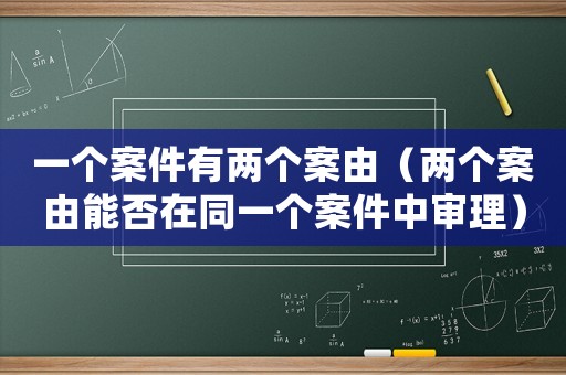 一個案件有兩個案由（兩個案由能否在同一個案件中審理）