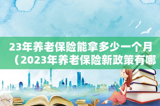 23年養老保險能拿多少一個月（2023年養老保險新政策有哪些呢）