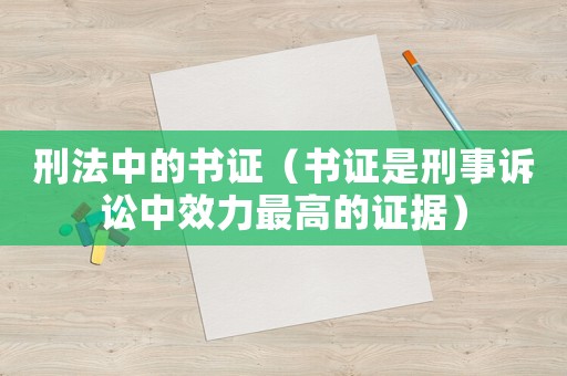 刑法中的書證（書證是刑事訴訟中效力最高的證據）
