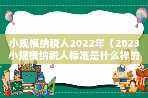小規模納稅人2022年（2023小規模納稅人標準是什么樣的）