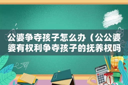 公婆爭奪孩子怎么辦（公公婆婆有權利爭奪孩子的撫養權嗎?）