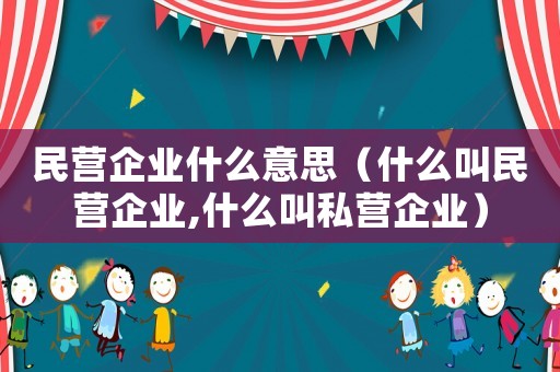 民營企業什么意思（什么叫民營企業,什么叫私營企業）