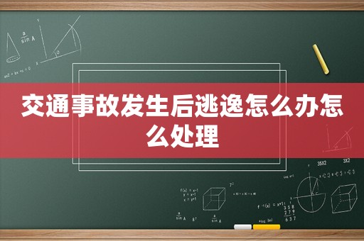 交通事故發生后逃逸怎么辦怎么處理